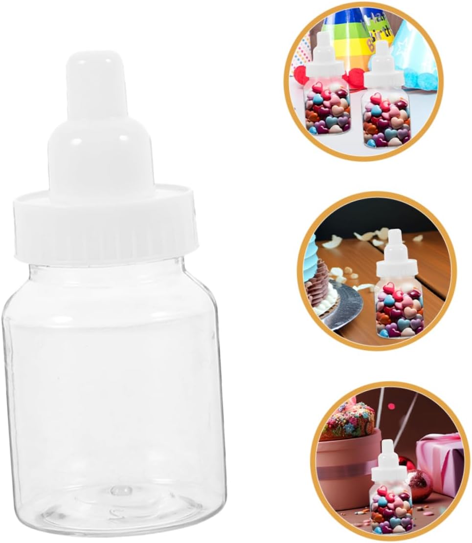 Cabilock 80pcs Bottle Candy Box Transparent Creative Treat Containers for Shower and Birthday Party Favors for Weddings and Celebrations