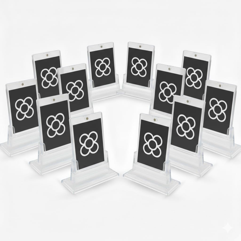 DOJA Barcelona 35PT Magnetic Card Holder - Pack of 12 + 12 Holders - Magnetic Rigid Case, Collector Cards, UV Protection - Magnetic Card Holder, Acrylic Frame for Trading Card