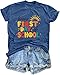 First Day of School Shirts Teacher Shirt Elementary T-Shirt Back to School Tee Cute Learning Graphic Casual Summer Tops Blue