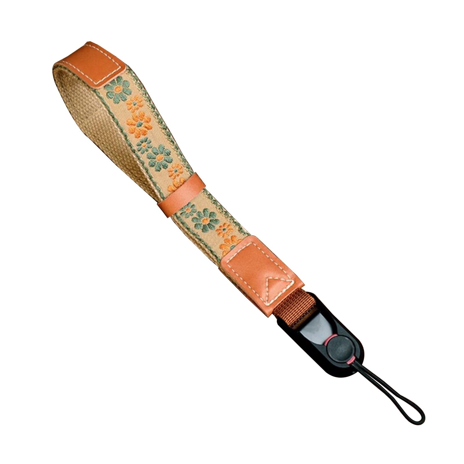 Flyiodfcxv One Color Camera Strap, Embroidery Camera Wrist Strap With Leather Pad,Ethnic Style For Photography, Thicken
