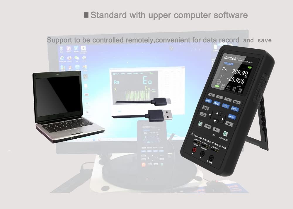 Hantek LCR Meter Hantek1832C Digital LCR Meter Handheld Portable Inductance Capacitance and Resistance Measuring Tester Tools (Hantek1832C)