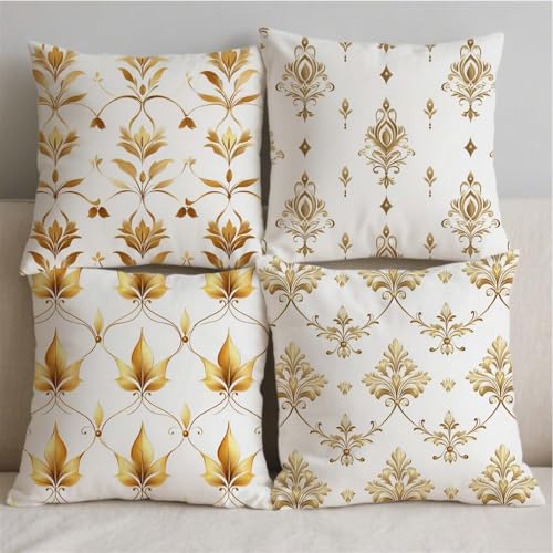 Housse coussin 80x80cm imperméable moutarde pour salon de jardin