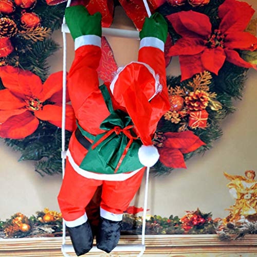 LIOOBO 40 cm Papai Noel escalando em corda escada árvore de Natal enfeite para pendurar decoração in