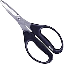 ALLEX Craft Scissors 7.4" Multipurpose Industrial Utility Hand Shears, Heavy Duty Japanese Stainless Steel Blade, Black, Made in JAPAN