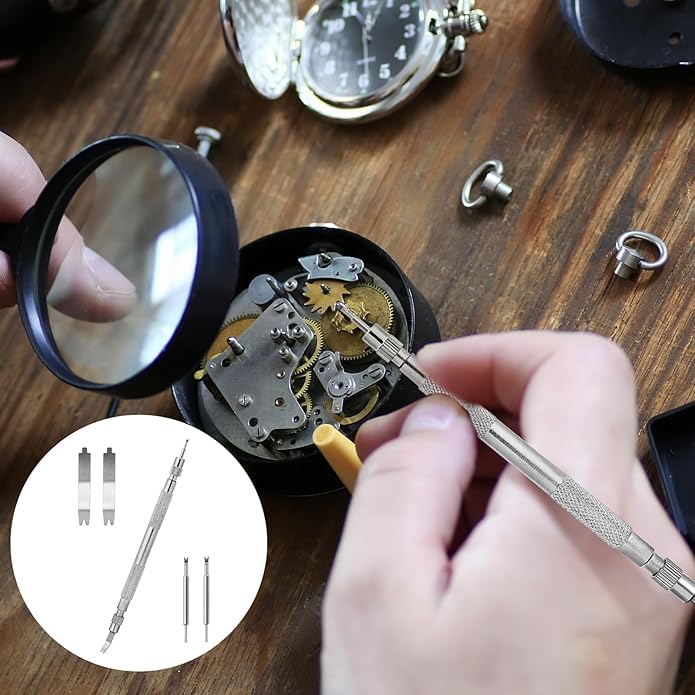 Image of 5pcs Watch Strap Remover Tool, Professional Watch Repair Kit with Fork Heads, Dual-Ended Spring Bar Tool for Watch Band Replacement and Jewelry Making