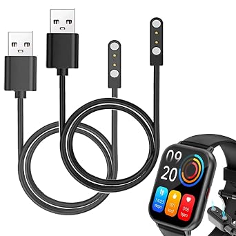 Smart Watch Cables Compatible with RUIMEN H1 1.85 inches smartwatch, 2 PCs, Black