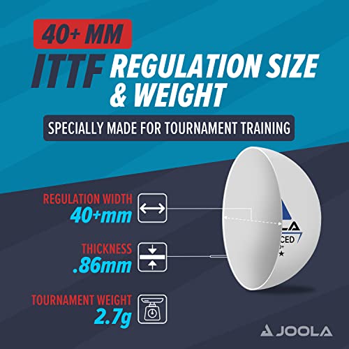 Image of JOOLA Training 3 Star Table Tennis Balls - 40+mm Regulation Bulk Ping Pong Balls for Competition and Recreational Play - Fun as a Cat Toy - Indoor and Outdoor Compatible