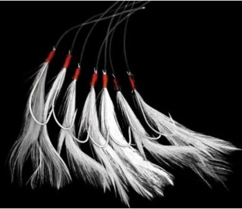 Sea Fishing: 7 X Hook White Mackerel Feather Rig