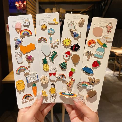 20 Random Enamel Pin Brooches Badges Cute Ins Tide Personalized Pins Accessories Cartoon Clothes Hat Metal Small Jewelry (20) #TOP2