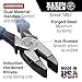 Klein Tools J213-9NE Side Cutter Linemans Pliers, Made in USA, High Leverage, 9-Inch, Streamlined Design, Color Coded