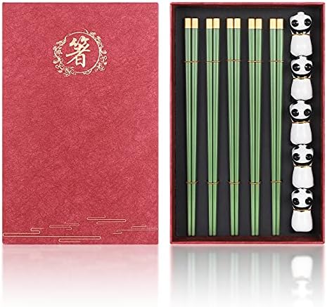 Bacchette Riutilizzabili In Fibra Di Vetro Con Portabacchette Panda - Set Regalo Carino 2 Paia - Foto 3