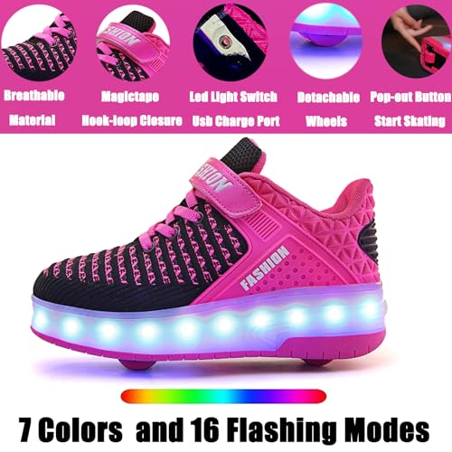 Image of Ylllu Kids LED Roller Skate Shoes with Wheel Light up Roller Shoes Gift for Girls Boys Children