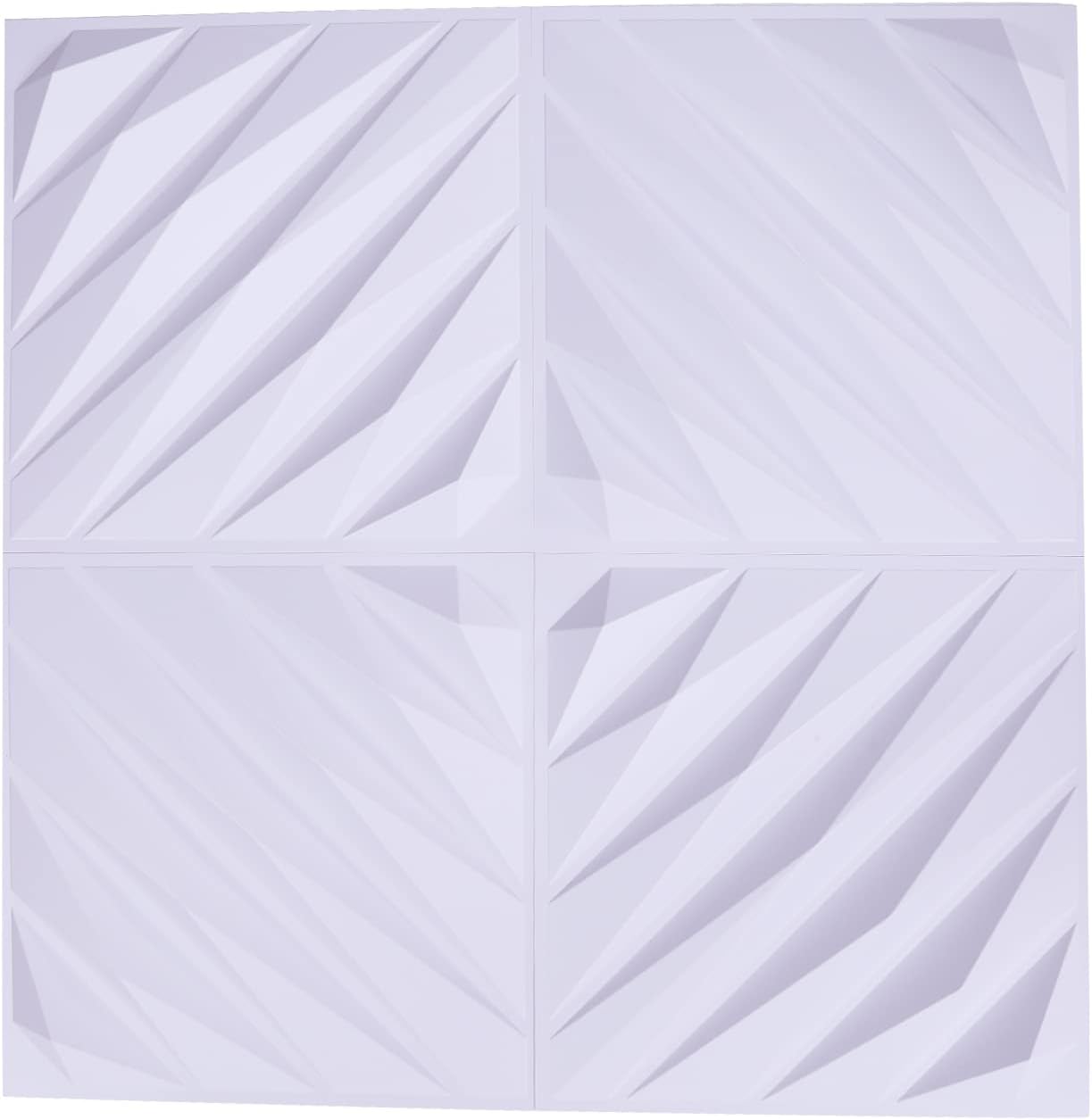3D Textures 3D Wall Panels White Diamond Design Pack of 12