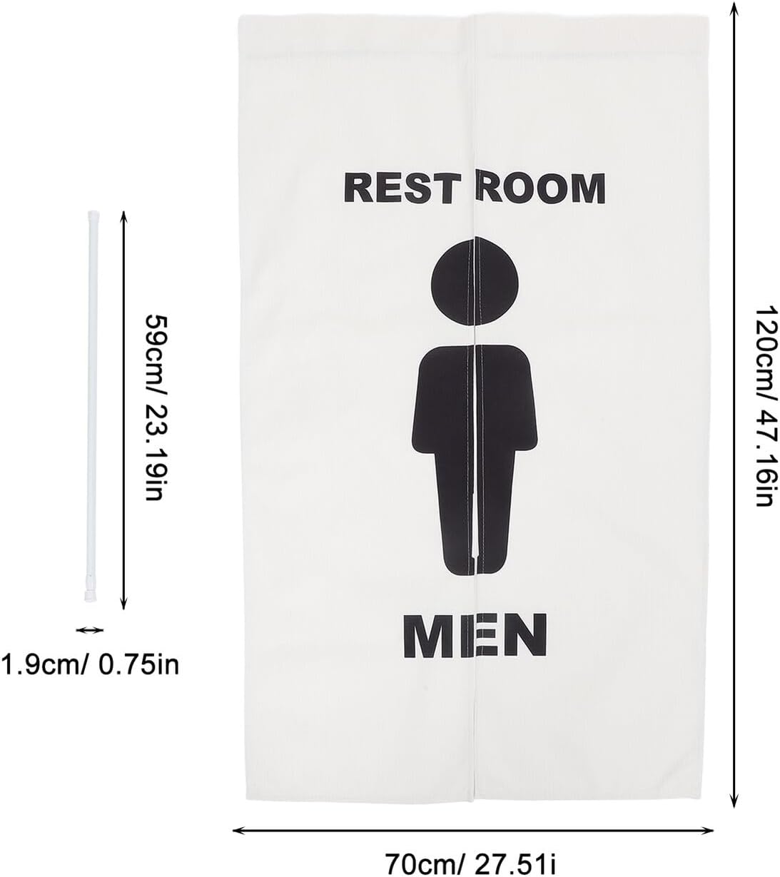 Alipis Toilet Hanging Door Curtain 70x120cm No Punching Universal Privacy Curtain for Public Restrooms Commercial Spaces Half-Drape Decorative