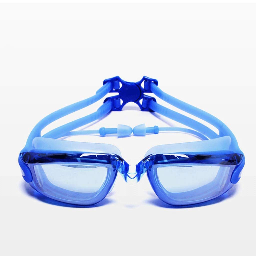 Gafas de natación, protección UV 400 antiniebla No con Fugas Visión Amplia Gafas de Piscina con tapón de oídos Nariz Clip y Estuche para Mujeres Hombres Adultos Jóvenes(1-Pack)