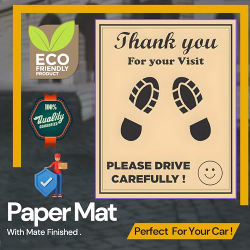 Image of HR Disposable Paper Foot Mat, (Pack of 20 Sheets) Large Size, Universal Size for All Car,Bus,Van,Truck,Crew Cab,Trailer,SUV,Scooter,Car Paper Interior Automotive Mats Brown 17 x 21 cm