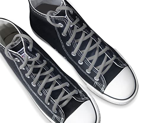 Nivziv Oval Shoelaces Gray Athletic Sports Running Sneaker Boot Workout Shoe 72 Length Half Round Strings Laces Three (3) Pairs #TOP6