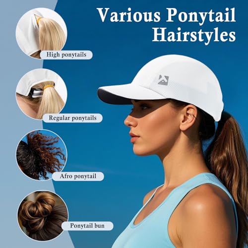 Image of TOP-EX XL /XXL Ponytail Sun Baseball Cap for Women Cooling Running Hat Summer Breathable Hats UV Protection Packable