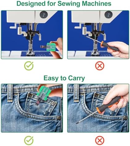 7-Piece Mini Flathead Screwdriver Set, Ultra Short Screwdrivers, Sewing Machine Repair Tools