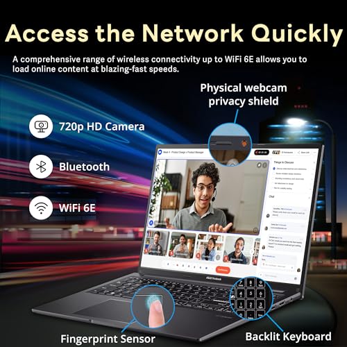 Image of ASUS Vivobook 16 inch FHD+ Laptop, AMD Ryzen 7 7730U, 16GB RAM, 2TB Storage(1TB SSD+1TB Docking Station), AMD Radeon Graphics, Backlit Keyboard, Webcam, Copilot, Win 11, Black