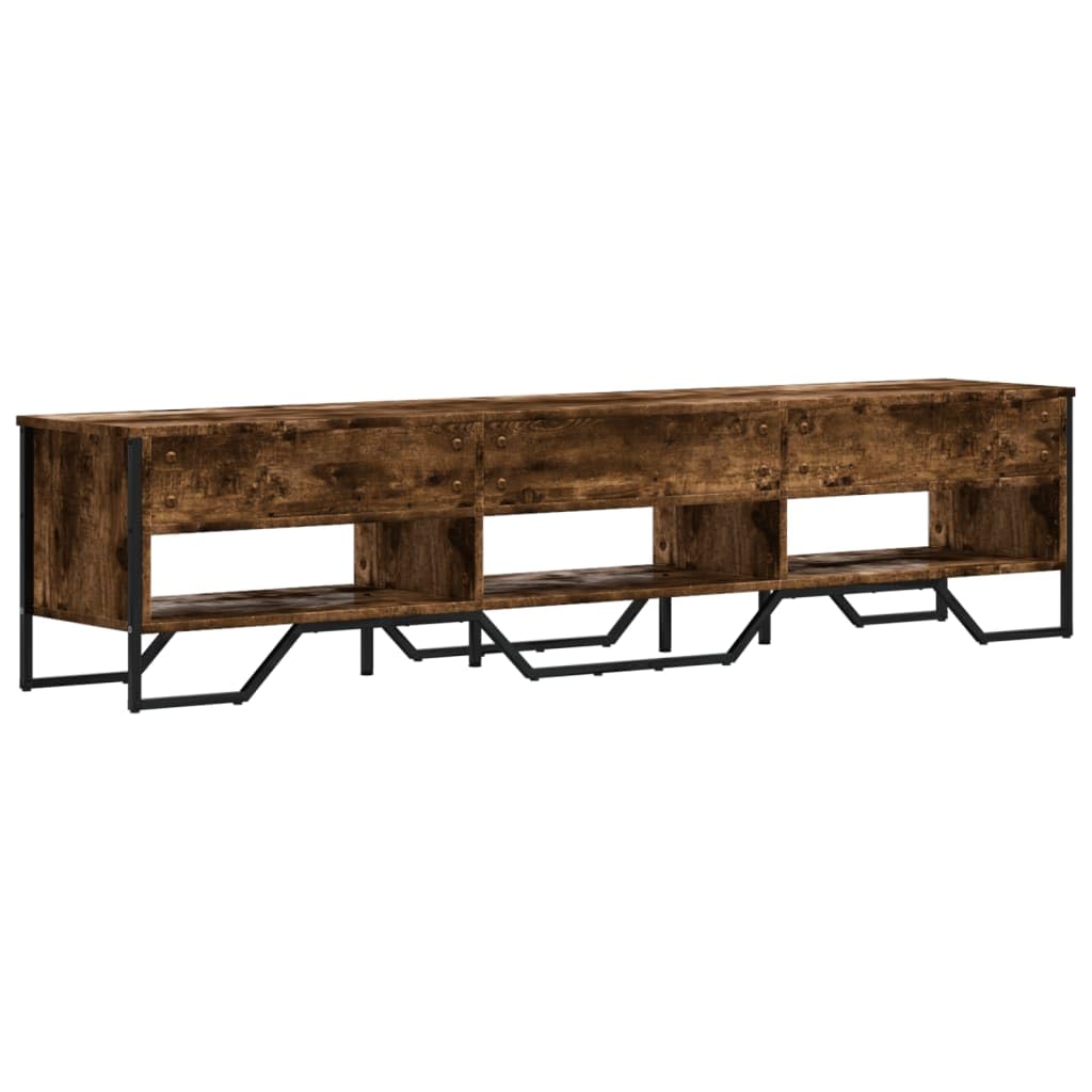 vidaXL Mobile Porta TV Rovere Fumo 180x34x41 cm in Legno Multistrato, Supporto TV, Mobile HiFi, consolle TV, credenza TV