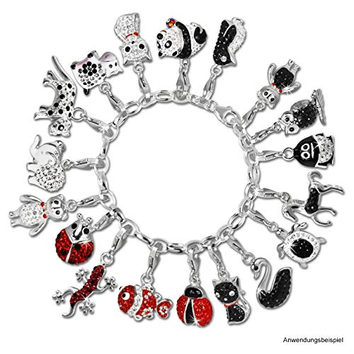 SilberDream poposh Charm gufo - gufo Nero