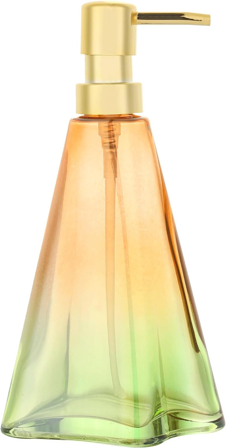 Soap Dispenser with Pump, Refillable Liquid Hand Soap Dish Soap Dispensers for Bathroom Counter, Kitchen Sink (OrangeGreen)