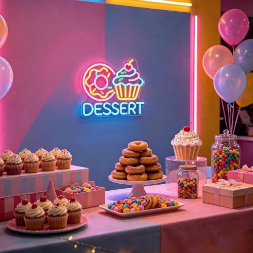 Image of Desserts Neon Sign, Dimmable LED Light Sign for Dessert Cafe Shop Decor