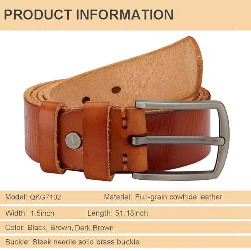 Belts for Men Genuine Leather Belt Durable Business Casual Men's Leather Belt With Anti-Scratch Buckle3