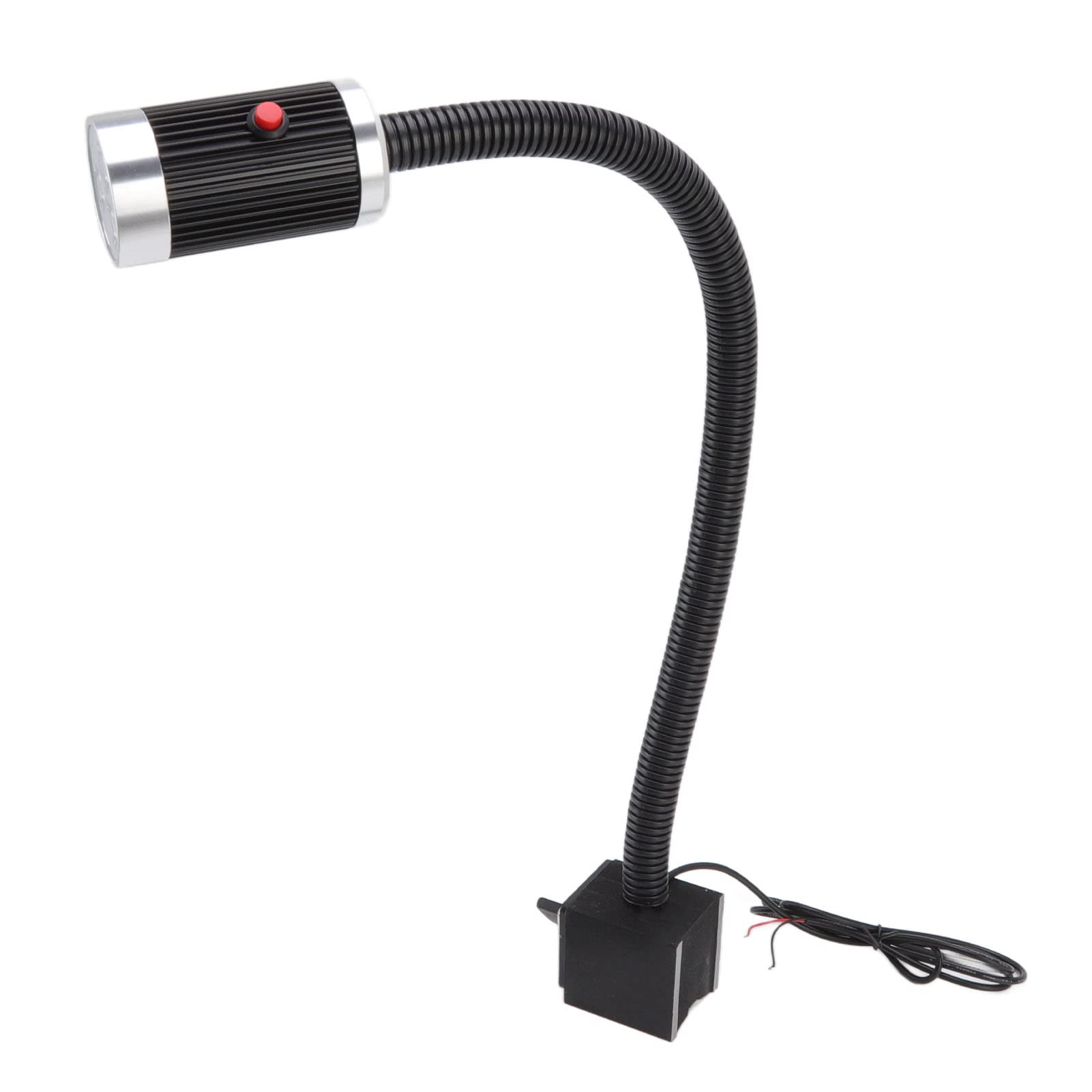 Fdit Robocza LED LED do Maszyny Magnetyczna Elastyczna Gęsia Szyja Regulowana 360° 9 W 24 V Aluminium z mocną podstawą magnetyczną do Tokarki CNC Wiertarka Warsztat Obrabiarki