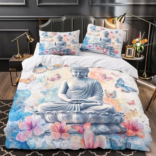 Housse de couette Bouddha 3D de qualité supérieure en microfibre douce - 2