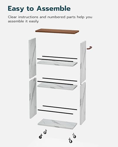 Miniatura 7 de Frylr Carrito de almacenamiento delgado  Armario de almacenamiento estrecho de 6 pulgadas de ancho para espacios pequeños, carritos de cocina con