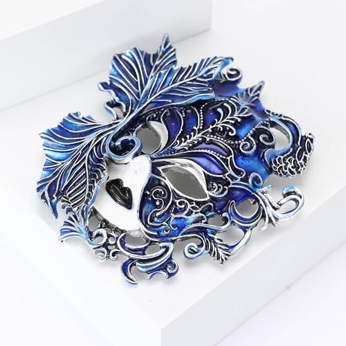 Image of Blue Venice Queue Mask Brooch Pin for Women & Men