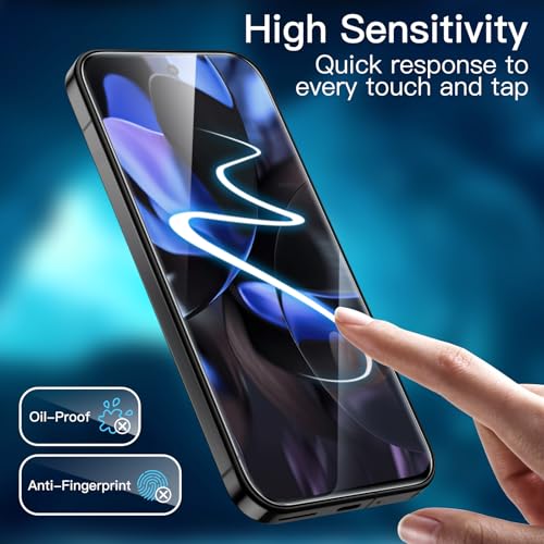 Image of JETech Tempered Glass Screen Protector Guard for Google Pixel 10 /10 Pro / 9 /9 Pro with Easy Installation Tool, Fingerprint Compatible, HD Clear, 3-Pack