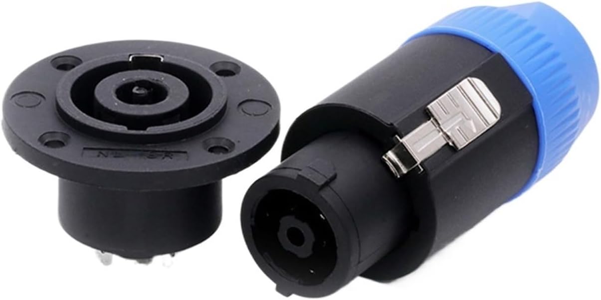 2 Sets of 8pin Speakon connectors Male Plug + Female Socket Twistlock Audio Jack Cable Adapter(4xF1004)