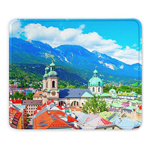 Kxrsm Austria Innsbruck Tyrol Panorama Mouse Pad Gift Souvenir 7.9 x 9.5 in 3mm Rubber Pad