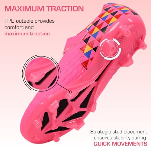 Unisex-Child Athletic Outdoor Training Soccer Cleats for Youth | Little/Big Kid Firm Ground Football Shoes | Lightweight3