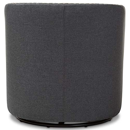 Baxton Studio Finley Mid Century Modern Fabric Upholstered Swivel Armchair, Grey #TOP3