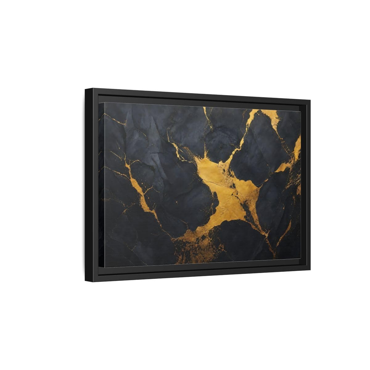Cadre canvas premium abstrait or et noir horizontal 45x30 - 8