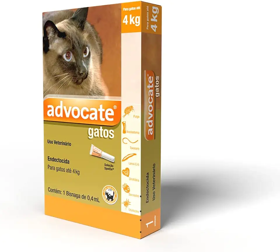 Antipulgas Advocate Bayer para Gatos de até 4kg - 1 Bisnaga de 0,4ml