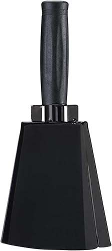 Miniatura 2 de Campana de vaca de acero de 8 pulgadas con asa, campana para hacer ruido, campana de llamada de mano fuerte para eventos deportivos, fútbol, fútbol,