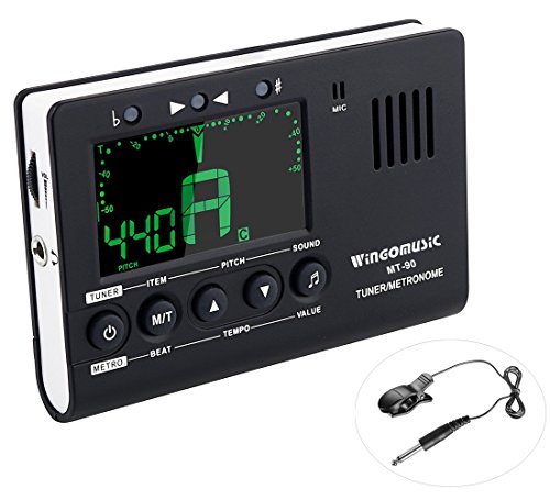 WINGO Digital Metronome, Tuner and Tone Generator - 3 in1 Deviceï¼ˆBlack)-for Chromatic, Guitar, Bass, Ukulele, Violin-Battery Included