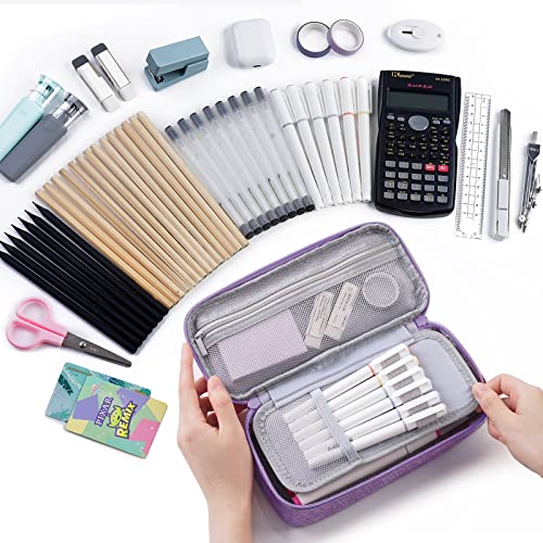 Image of WEMATE Pencil Case, Large Storage Organizer, Makeup Bag, Teacher Must - have, Big Pencil Pouch, Marker Case for College