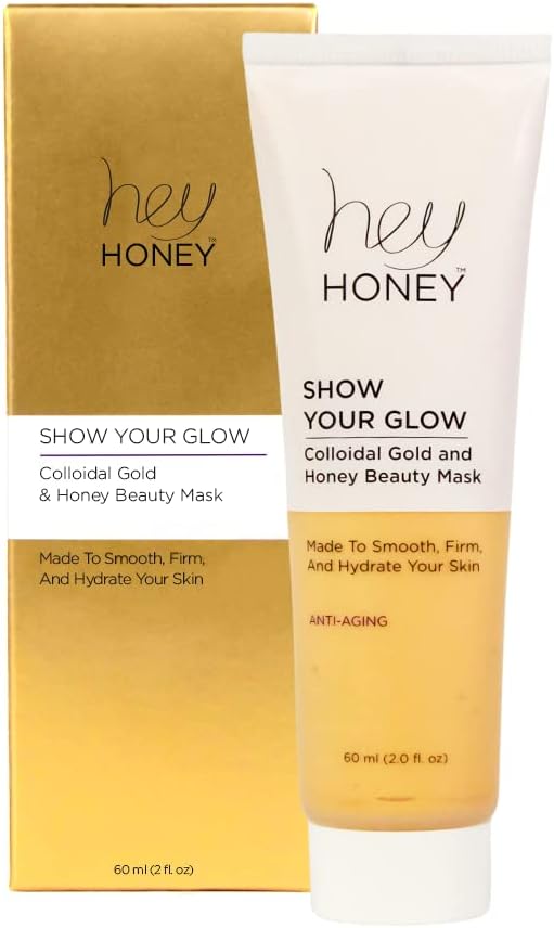 Skin Care Show Your Glow Colloidal Gold Honey Beauty Face Mask | Anti-Aging Hydrating Treatment Reduces Wrinkles Fine Lines | Moisturizing for Dry Skin Hands Elbows | 2.0 oz