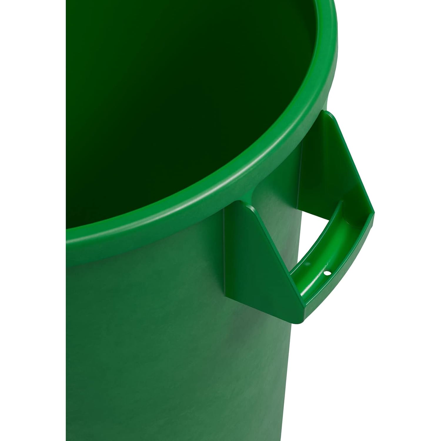 SPARTA Bronco 32 Gallon Trash Can, Thick Polyethylene Bin, NSF Certified Waste Container with Top Handles, Bottom Handholds, Reinforced Base and Stackable, LLDPE, 32 Gallon, Green (Pack of 4)