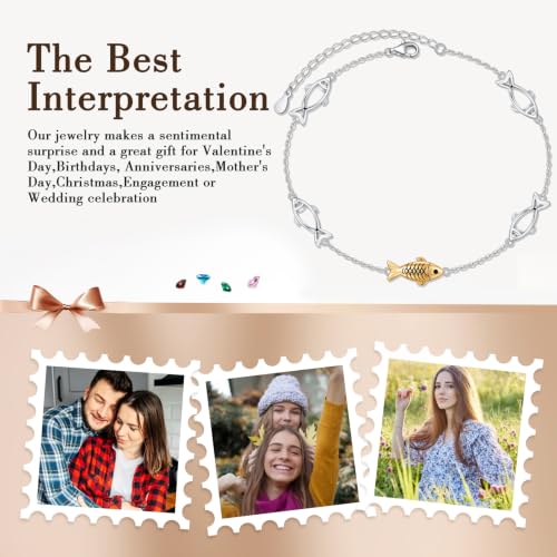 Image of Ladytree Bracelet for Women 925 Sterling Silver Cute Flying Bat /Blue Jay /Turtle /Bunny /Stingary /Octopus Charm Adjustable Bracelet Ocean Jewelry Gifts for Teen Girls Mother Wife Daughter Family