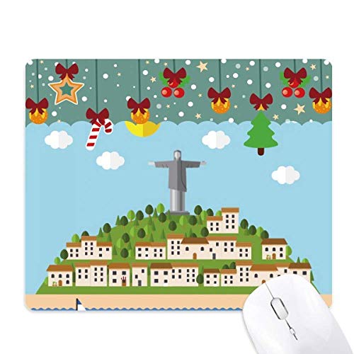 Alfombrilla de ratón para Navidad con diseño del Corcovado y globos de Brasil