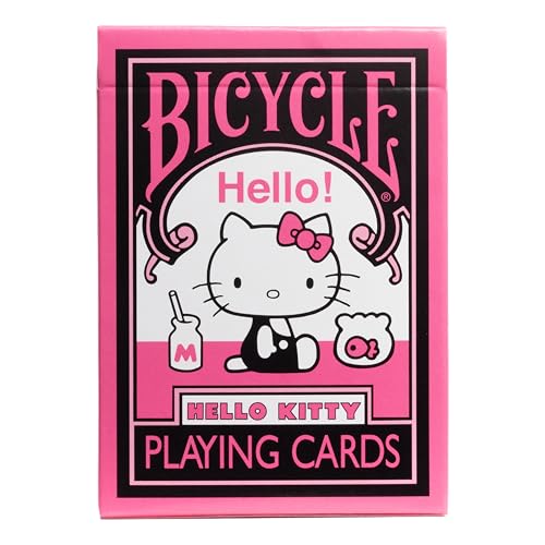 Image of Bicycle Hello Kitty Playing Cards Bundle, Sanrio Black & Pink Hello Kitty and Kuromi Collectible Deck of Cards