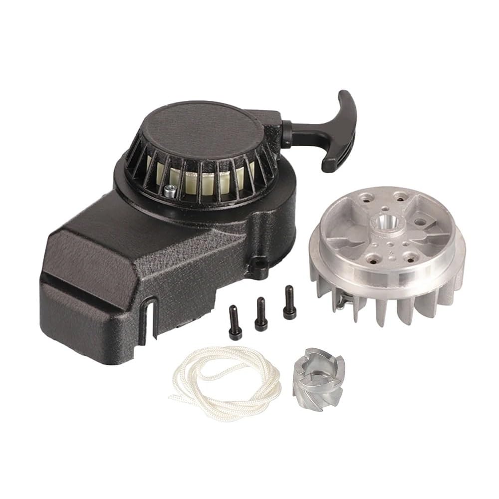 Motor de Retroceso de Bicicleta de Bolsillo de 47cc y 49cc, arrancador de tracción, Volante magnético Apto for MiN Moto Scooter de 2 Tiempos, Piezas de ATV Quad Dirt Bike for niños(B-Pull Starter)