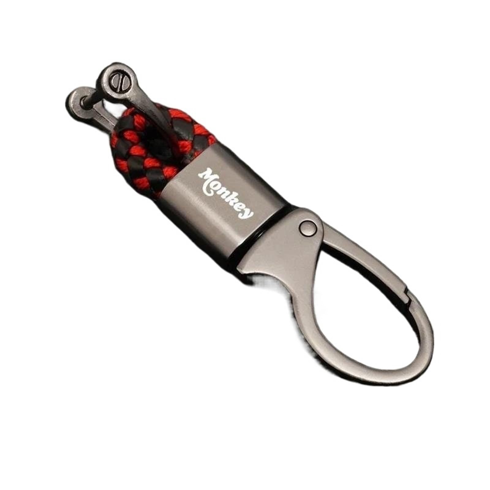 HMBHSHZM Motorcycle Metal Keychain Keychain Leather Keychain Compatible With Monkey Z125 Z50 Z50j 2024 2025(Black Red)